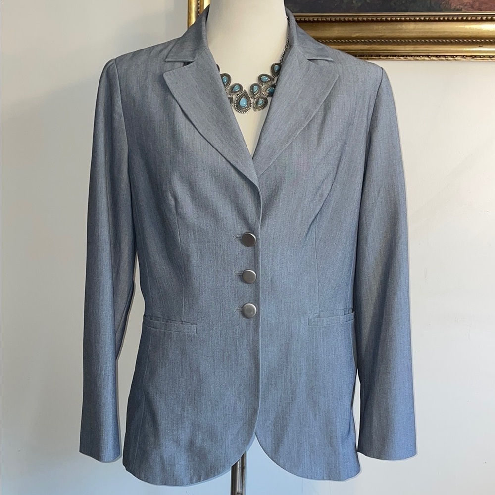 B Moss Gray Tailored Blazer with front‎ pockets.  Professional Style. Size 12